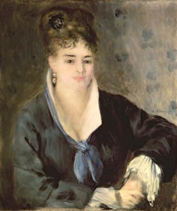 लेडी इन ब्लैक, c.1876 (कैनवास पर तेल) द्वारा पियरे अगस्टे रेनॉयर