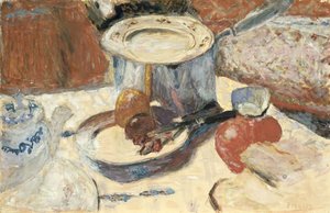 अभी भी जीवन एक सॉस पैन के साथ, 1930 (कागज पर gouache और wc)