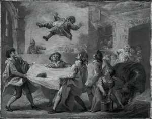 सांचो पांजा एक कंबल में फेंका जा रहा है, 172324।