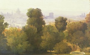 बेलेविले की ऊंचाइयों से देखा गया पेरिस, c.1830 द्वारा पियरे इटियेन थियोडोर रूसो