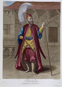 तचोरबाडगी, जनिसरीज के कप्तान, "" 1707 और 1708 में लेवेंट के विभिन्न राष्ट्रों का प्रतिनिधित्व करने वाले 100 प्रिंटों का संग्रह"" पोर्ट में राजा के राजदूत एम। डी फ्रिओल के आदेश से और देखभाल द्वारा 1712-13 में अद्यतन किया गया। एम. ले हे, 