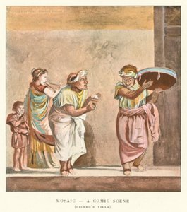मोज़ेक, एक हास्य दृश्य, सिसेरो का विला (रंगीन लिथो) द्वारा पियरे गुस्मान
