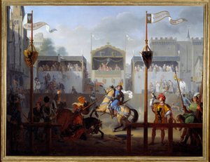 14 वीं शताब्दी में एक टूर्नामेंट। पियरे हेनरी रेवॉयल द्वारा पेंटिंग (1776-1842)