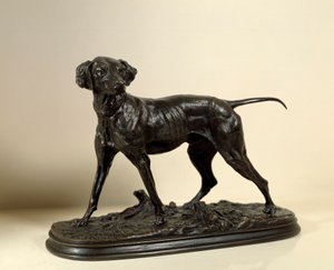 पियरे जूल्स मेने (1810-1879) 1843 निजी संग्रह द्वारा ब्रैक, शिकार कुत्ता कांस्य मूर्तिकलाque द्वारा पियरे जूल्स मेने