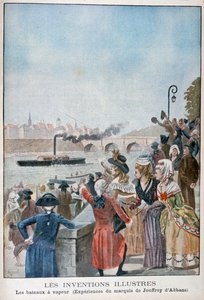 पैडल स्टीमर Pyroscaphe, 1783, 1900