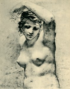 महिला नग्न एक हाथ उठाती हुई, c1800, मार्गुराईट, 1943।