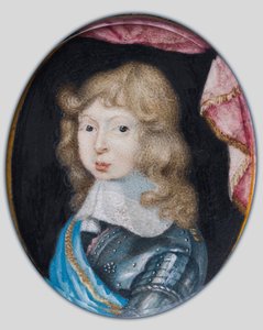 एक बच्चे के रूप में स्वीडन के राजा चार्ल्स इलेवन, c.1662 (चर्मपत्र पर गौचे) द्वारा पियरे साइनक