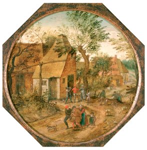 गाँव से होकर गुज़रना, c1584-1637 द्वारा पीटर ब्रूघेल द यंगर