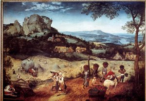 पीटर ब्रूगल (या ब्रूगल या ब्रूघेल या ब्रेघेल) द एल्डर (1525-1569) द्वारा 16 वीं शताब्दी के प्राग, नेशनल गैलरी द्वारा हे रिकॉलेशन पेंटिंग द्वारा पीटर ब्रिगेल द एल्डर