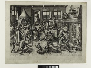 नर्सरी, c.1585 (नक़्क़ाशी)