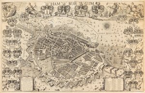 हैम्बर्ग का नक्शा, 1644। द्वारा पीटरसन