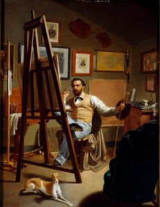 चित्रकार का स्टूडियो। पिएत्रो बाराबिनो द्वारा चित्रकारी (1822-1869) द्वारा पिएत्रो बाराबिनो