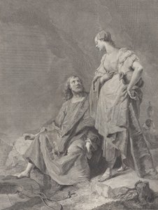 कुएँ पर मसीह और सामरिया की महिला, पवित्र स्थान के 112 छापों की श्रृंखला से..., 1743-63 द्वारा पिएत्रो मोनाको