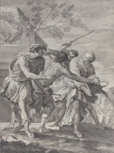 जेथ्रो की बेटियों का बचाव करते हुए मूसा, 1732-50।