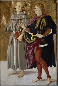 फेल्ट्रे और सेंट सेबेस्टियन के सेंट बर्नार्डिन (लकड़ी पर तापमान, c.1476) द्वारा पिएत्रो पेरुगिनो