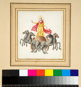 विग्ना मोरोनी में मोज़ेक की प्रतिलिपि (काली चाक, कुछ कलम और भूरी स्याही से। पानी के रंग से रंगा हुआ) द्वारा पिएत्रो सैंटी बार्टोली