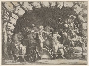 प्लूटो, पीछे से देखा गया, अपने चिरोटी, सेरेबेरस और तीन फू ..., ca. 1680।