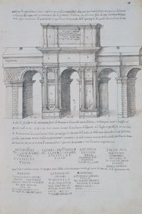 रोम में क्लॉडियस का आर्क, पिरो लिगोरियो (1513-1583) द्वारा रोमन पुरातनता से ड्राइंग
