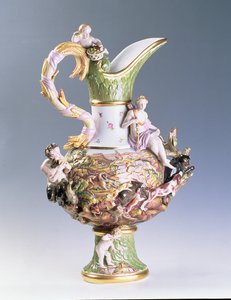पृथ्वी का प्रतिनिधित्व करने वाला सजावटी जग, मिसोनिया में निर्मित, c.1860-80 (चीनी मिट्टी के बरतन)