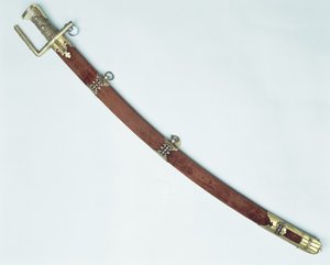 Stephan Batorys (1533-86) कृपाण (लकड़ी और चांदी का गिल्ट)