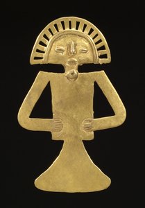 फिगरल लटकन, c.700-1000 (सोना) द्वारा पूर्व कोलंबियन पूर्व कोलंबियन