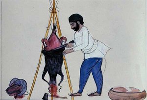कसाई, c.1890 (कागज पर पानी के रंग का)