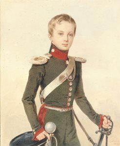 क्राउन राजकुमार अलेक्जेंडर निकोलायेविच का पोर्ट्रेट 1818-1881, 1828 द्वारा प्योत्र फ्योडोरोविच सोकोलोव
