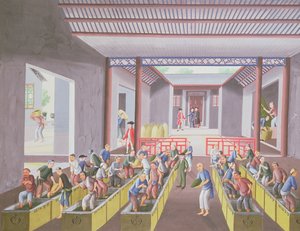 23 चित्रों के एल्बम से चाय बनाने, c.1790 (कागज पर रंग)
