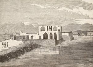 इतालवी उप-गवर्नर का महल, मसावा, इरिट्रिया, क्विंटो सेनी द्वारा एक चित्र और पिएरागोस्टिनी द्वारा एक स्केच, एल'इलस्ट्राज़ियोन इटालियाना से उत्कीर्णन, वर्ष 12, संख्या 37, सितंबर 13 द्वारा क्विंटो सेनि