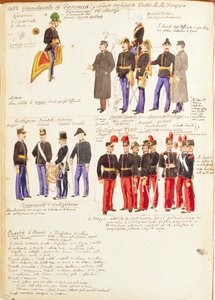 क्विंटो सेनी द्वारा टस्कनी के ग्रैंड डची के रॉयल ट्रूप्स की वर्दी, रंग प्लेट द्वारा क्विंटो सेनि