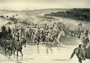 लॉर्ड रॉबर्ट्स एंड हिज़ आर्मी क्रॉसिंग द वॉल रिवर, 1901। द्वारा आरएम पैक्सटन
