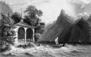 चैपल, लेक उरी, स्विट्जरलैंड, 1836 बताता है।