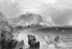 हेस्टिंग्स, ईस्ट ससेक्स, 1840 में समुद्र तट।