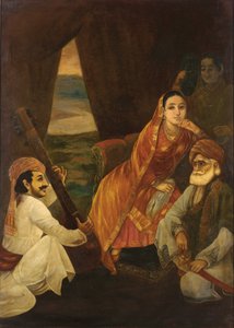 कोर्ट सीन (कैनवास पर तेल)