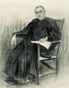 कैटलन कवि जैकिंट वर्डागुएर का पोर्ट्रेट (1845-1902) (ड्राइंग) द्वारा रेमन कैसस आई कार्बो