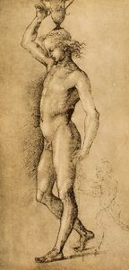 Bacchus को ldolino के रूप में जाना जाता है, राफेल द्वारा ड्राइंग। ड्रॉइंग और प्रिंट्स की कैबिनेट, उफीजी गैलरी, फ्लोरेंस द्वारा राफेलो सानज़ियो राफेल