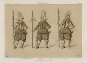 1615-1620 को एक राजकुमार के कॉर्टेज के हैलबर्डियर्स द्वारा राफेल जैक्विमिन