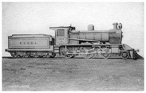 4-4-0 निविदा इंजन, स्टीम लोकोमोटिव केर, स्टुअर्ट और सह द्वारा निर्मित, 20 वीं शताब्दी की शुरुआत में। द्वारा राफेल टक