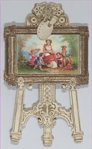 वेलेंटाइन - स्टैंडिंग ईजल, क्रोमोलिथोग्राफ्ड फैमिली, 1873। द्वारा राफेल टक एंड संस