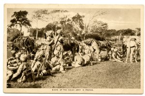 फ्रांस में भारतीय सेना के सिख, 1914-15 (सीपिया फोटो) द्वारा राफेल टक एंड संस