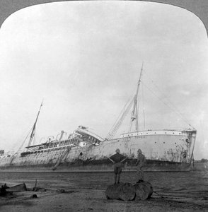 जर्मन क्रूजर डार एस सलाम, तंजानिया, प्रथम विश्व युद्ध, 1914-1918 से डूब गया। द्वारा यथार्थवादी यात्रा प्रकाशक