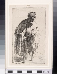 एक लकड़ी के पैर के साथ भिखारी, c.1630 (नक़्क़ाशी) द्वारा रिमब्रांड वैन रिजन