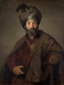 मैन इन ओरिएंटल कॉस्टयूम, c.1635 (कैनवास पर तेल) द्वारा रिमब्रांड वैन रिजन