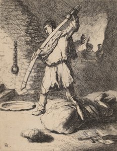 जॉन बैपटिस्ट का सिर कलम करना, सी। 1627. द्वारा रिमब्रांड वैन रिजन