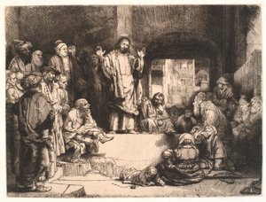 ईसा मसीह का उपदेश (quot;ला पेटीट टोम्बेquot;) द्वारा रिमब्रांड वैन रिजन