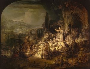 जॉन द बैपटिस्ट का उपदेश। 1634-1635 द्वारा रिमब्रांड वैन रिजन