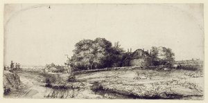 हेबरन के साथ लैंडस्केप और भेड़ का एक झुंड, c.1652 (कागज पर und drypoint खुलना)