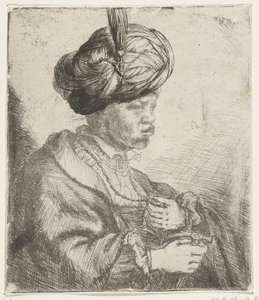 पगड़ी वाला आदमी, c.1660-70 द्वारा रिमब्रांड वैन रिजन