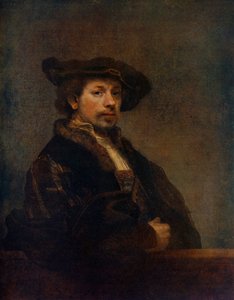 34, 1640, 1912 की आयु में सेल्फ पोर्ट्रेट। द्वारा Rembrandt van Rijn
