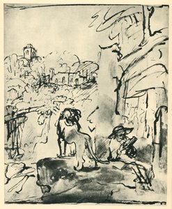 सेंट जेरोम एक परिदृश्य में पढ़ना, 1649, 1943। द्वारा रिमब्रांड वैन रिजन